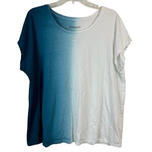 Roaman’s Blue White Ombre Tee Shirt Size 12🔥